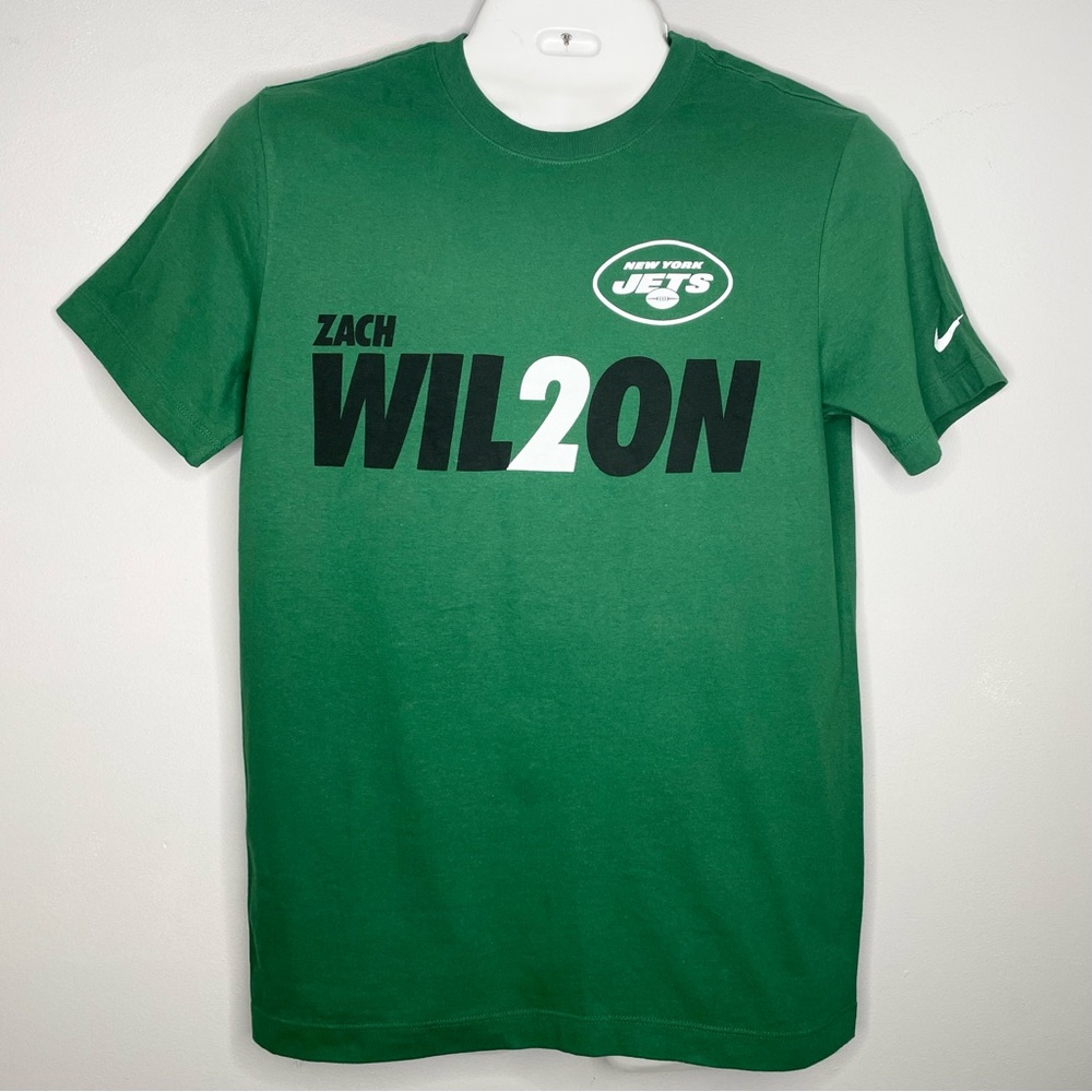 NIKE x NFL NY JETS The Nike Tee Short Sleeve Zach Wilson #2 Football Tee T-Shirt